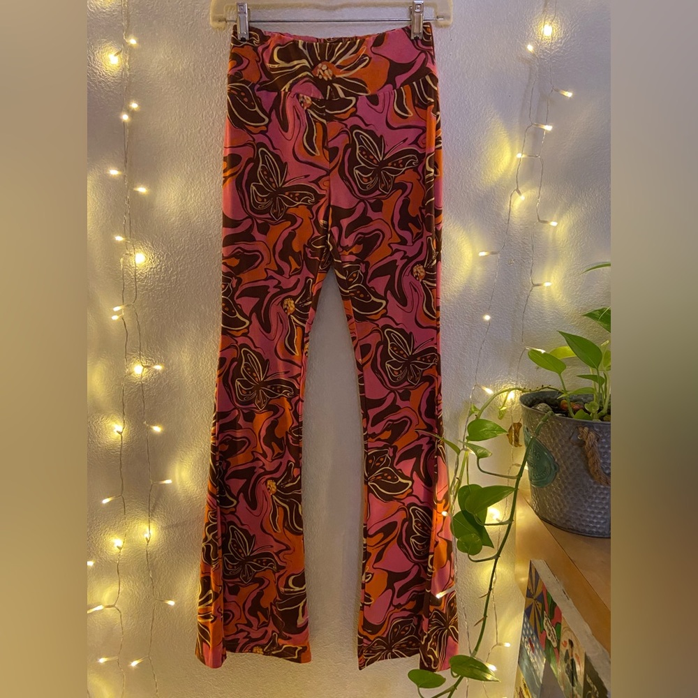 Funky Y2k 70s multicolor flare pants